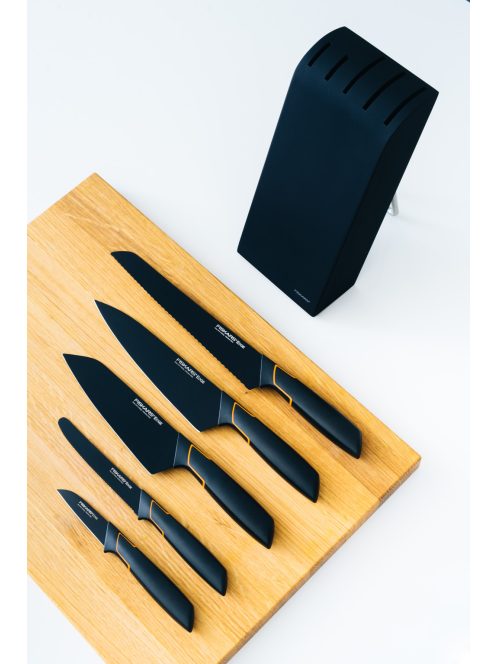 Fiskars Edge Prémium késkészlet dizájner tartóval, 5 japán acél késsel (1003099)