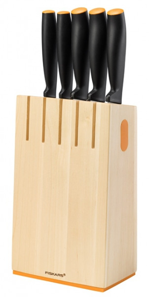 Functional Form késblokk, 5 késsel, nyers fa színű (1014211) 