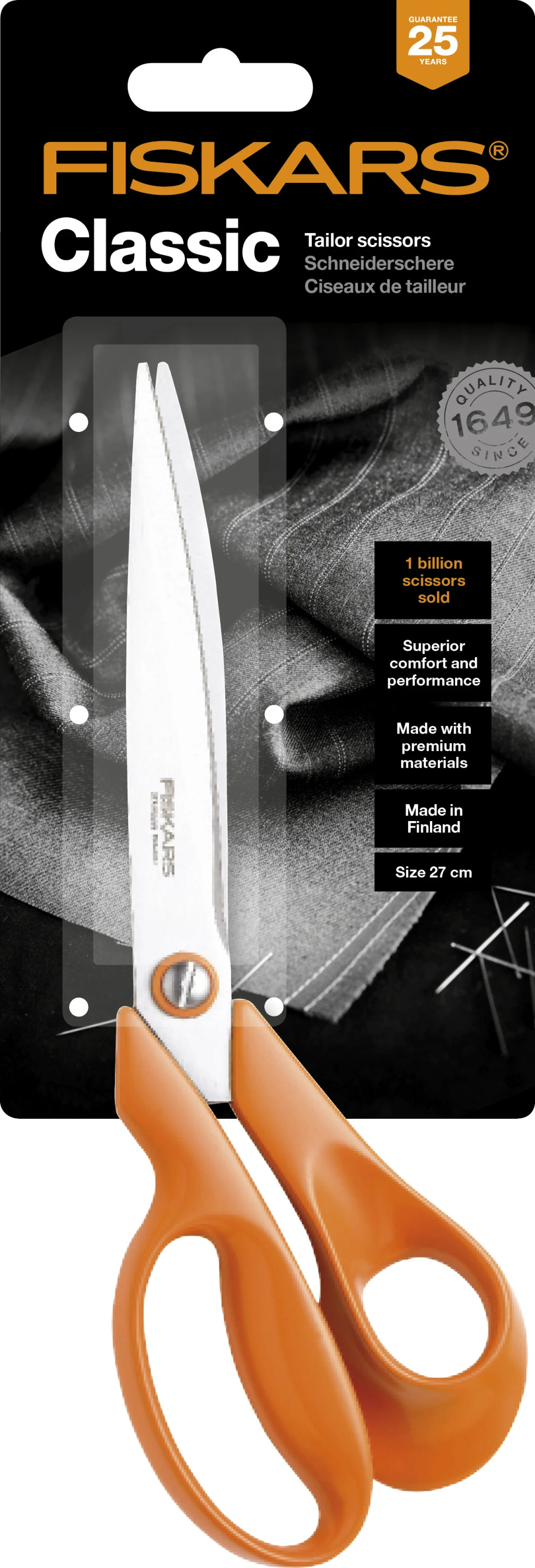 Fiskars Classic szabóolló 27 cm (1005145) - 25 év garanciával 